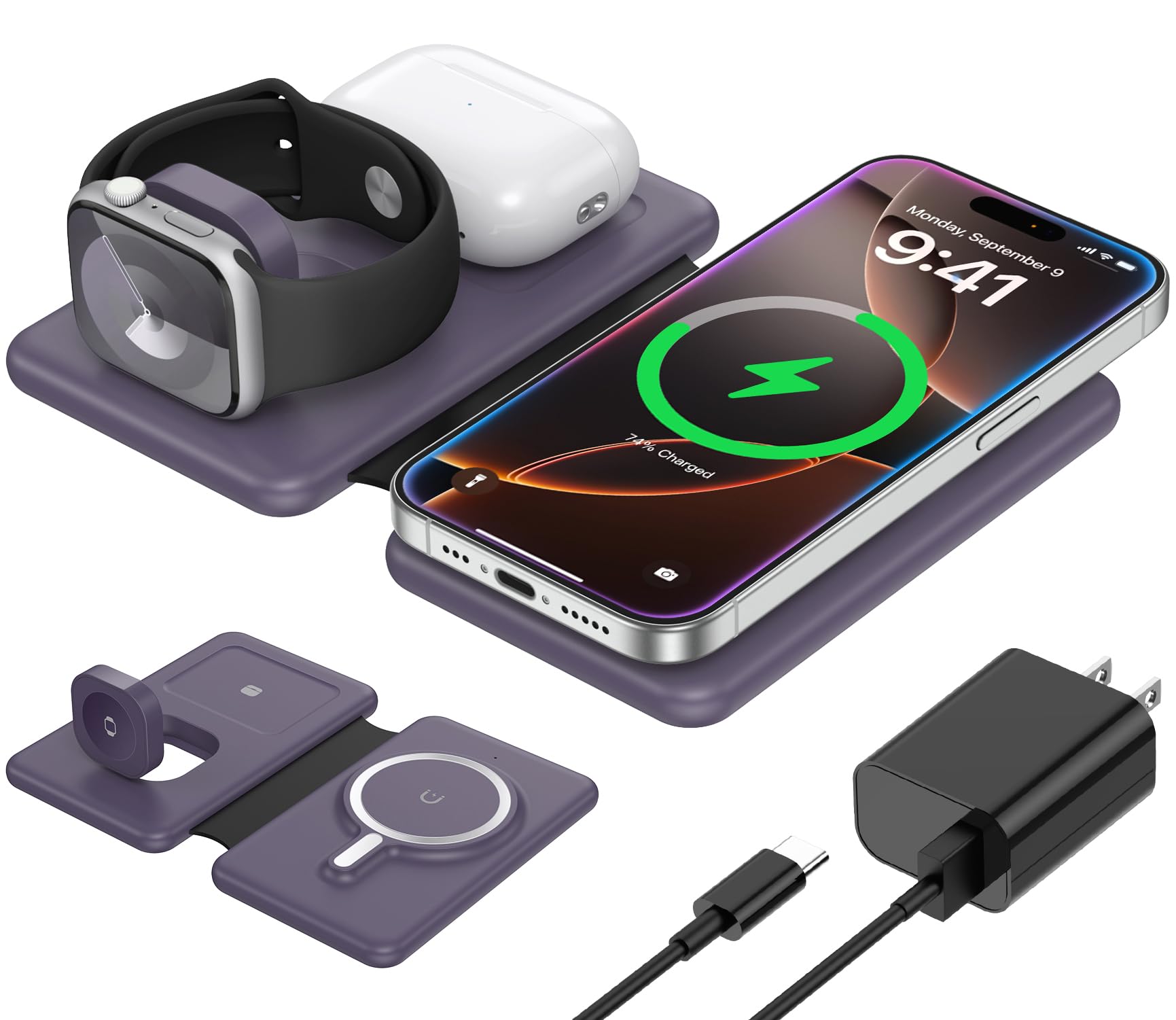 Amazon.com: Wireless Charger for iPhone 16-3 in 1 Charging Station